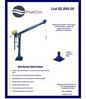 A20 2000lb (907kg) Capacity Portable Davit Crane Hand Wench with Handle Assist