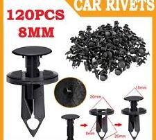 120PCS 8mm Bumper Clips Auto Car Hole Retainer Rivets Fastener Fender Push Pin
